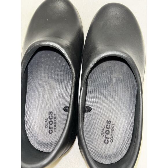 Crocs Dual Comfort Clogs Size W6 Black Closed Box Toe Worn Once?? Insoles - Picture 9 of 9